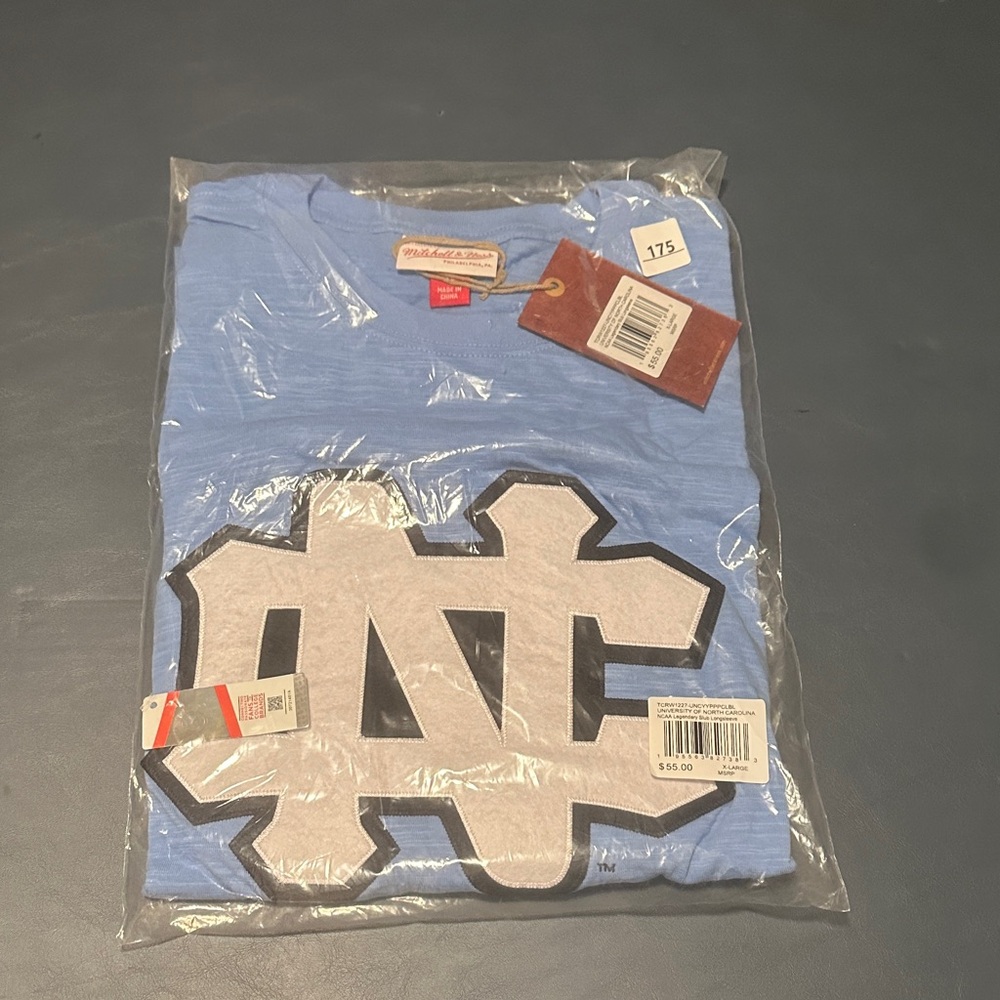 UNC- Blue Graphic Long sleeve with White Logo